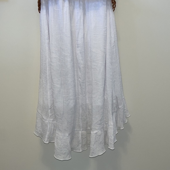 White strapless belted hi low dress - Picture 12 of 15